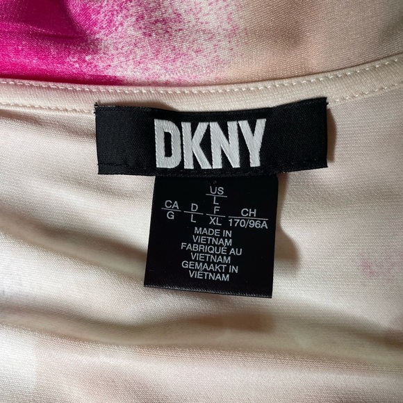 DKNY Pink and Black Sleeveless Wrap Blouse sz L - Picture 4 of 5